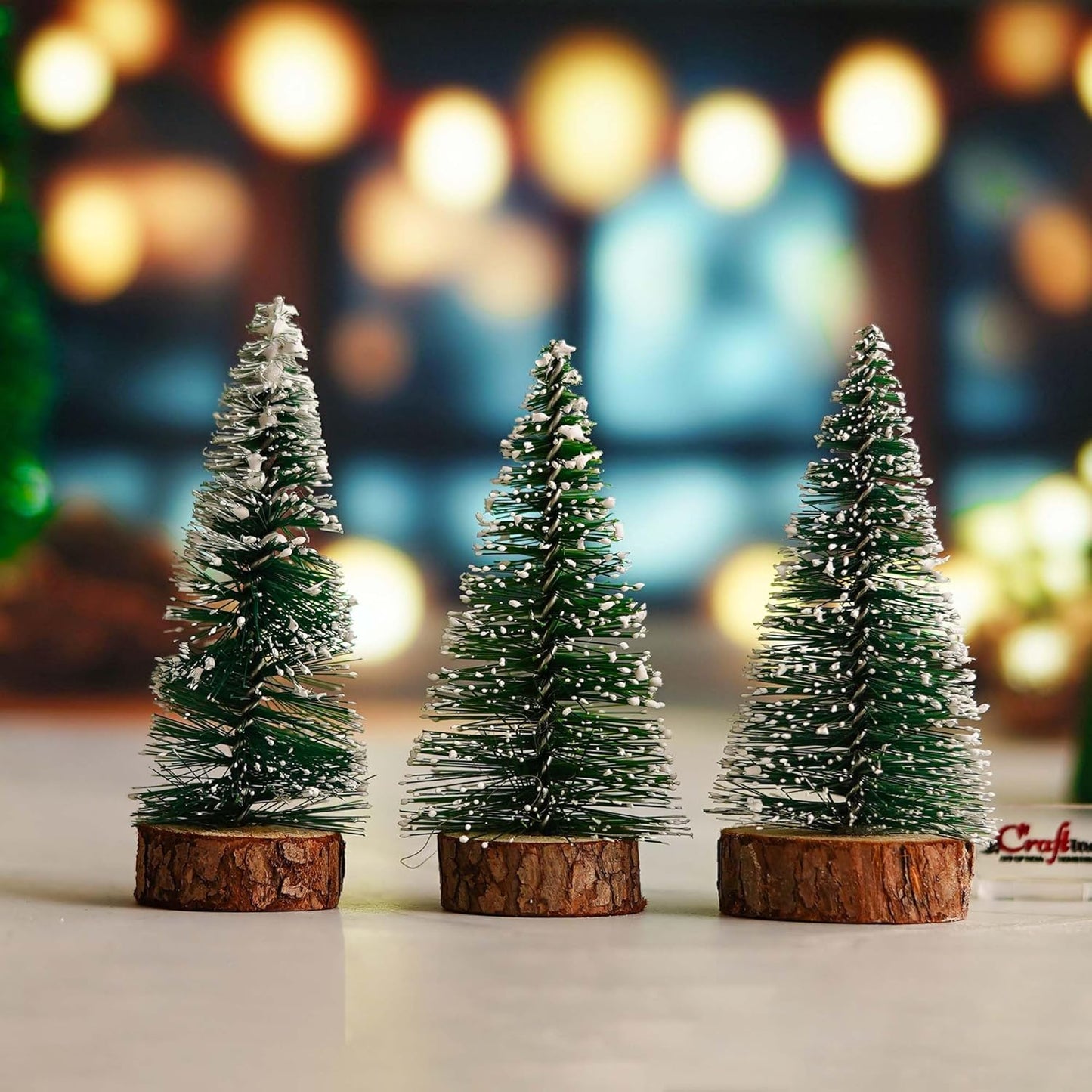 Christmas Tree Wooden Base (10Cm, Pack of 3) Small Christmas Tree