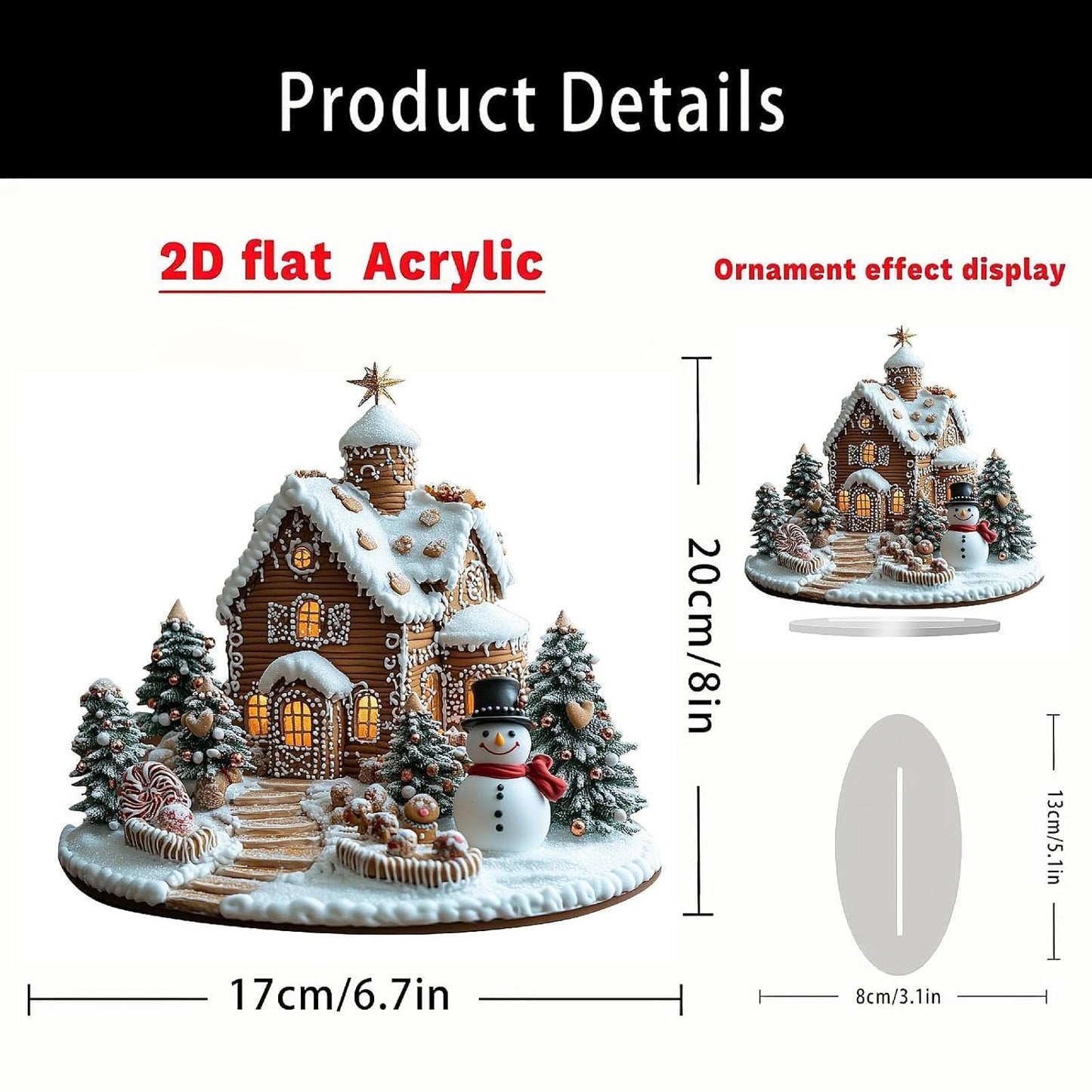 CALANDIS Christmas Gingerbread House Tabletop Ornament
