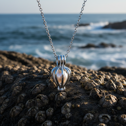 A Oyster Pearl Necklace Kit  Real Pearl in Oyster with Chain