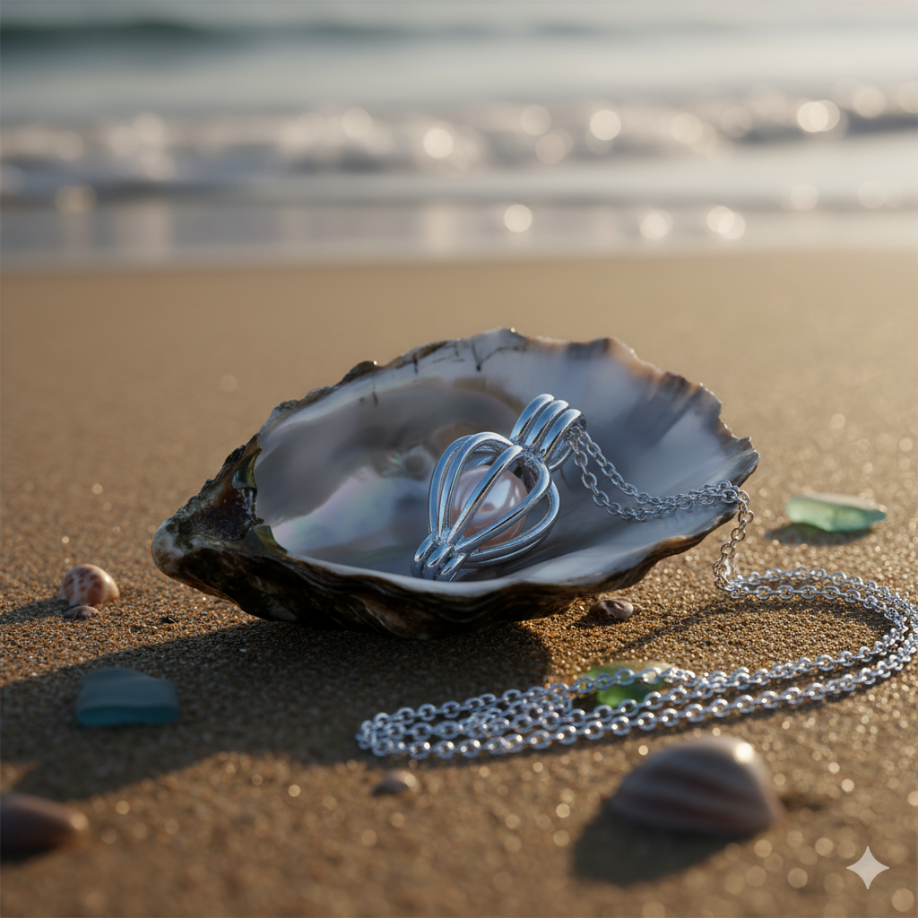 A Oyster Pearl Necklace Kit  Real Pearl in Oyster with Chain